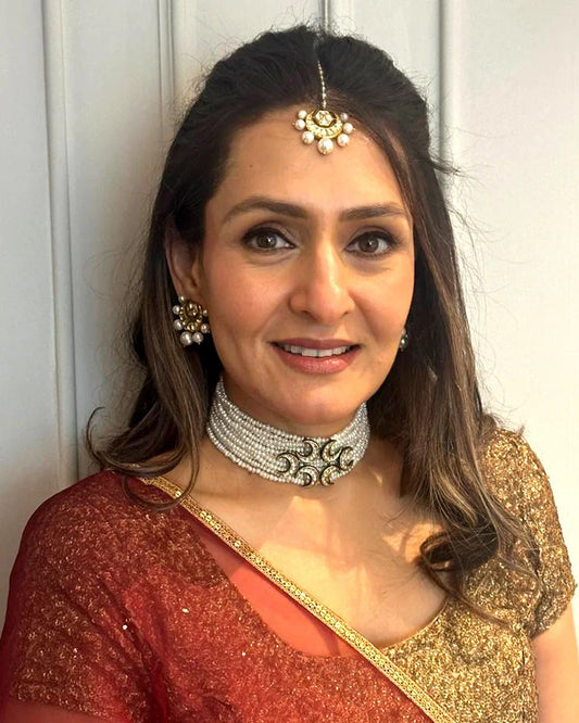 Festive by Uncut: Aditi Amin Styles the Oma Polki Earrings ; Indie Choker