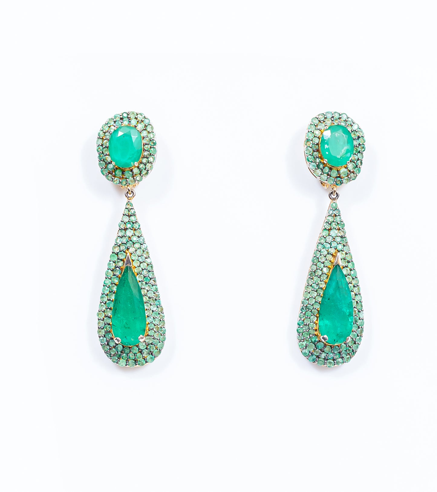 Emerald Oval Danglers | UBAA
