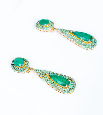 Emerald Oval Danglers | UBAA