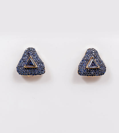 Sapphire Triangle Studs | UBAA