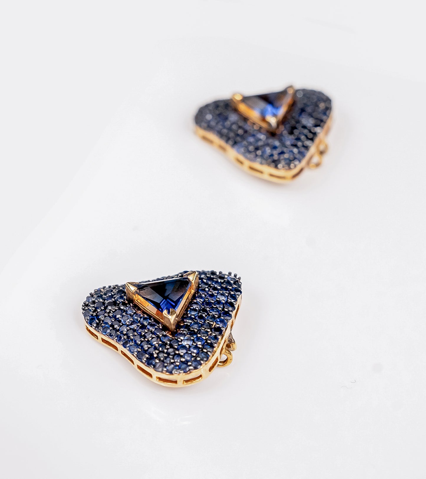Sapphire Triangle Studs | UBAA
