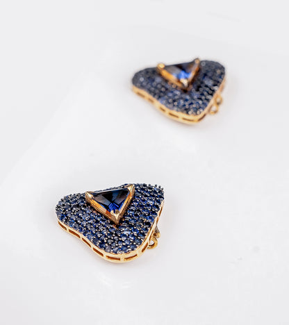 Sapphire Triangle Studs | UBAA