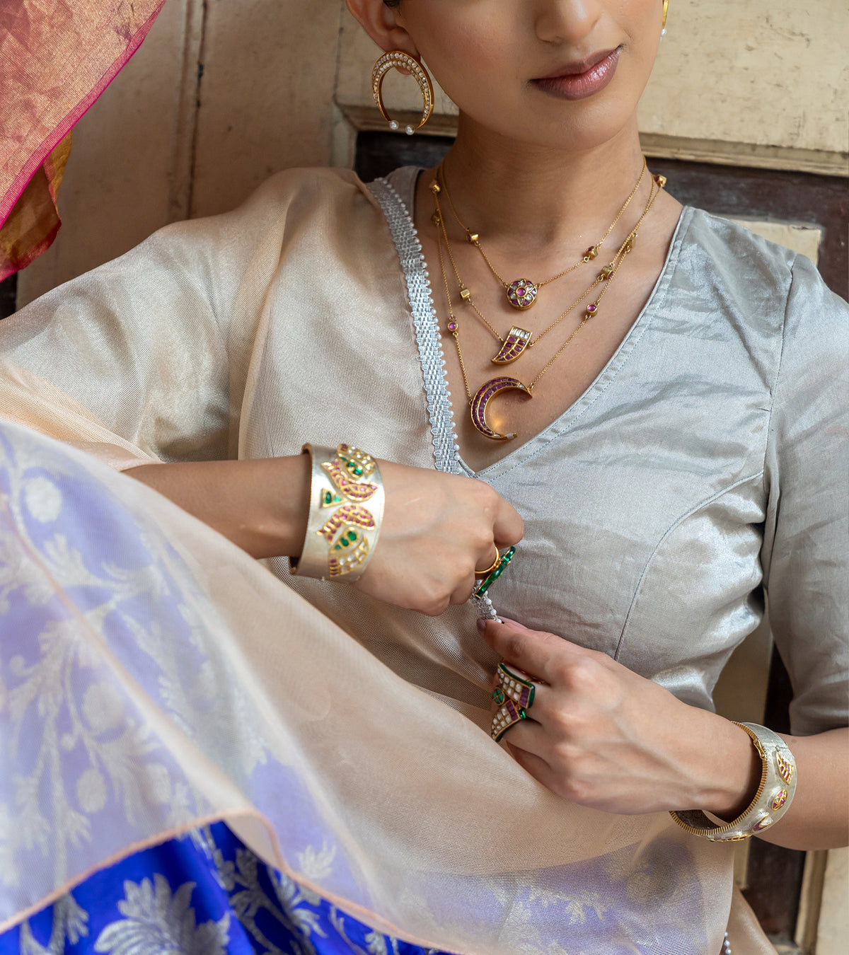 Three Layered Necklace | UNCUT by Aditi Amin