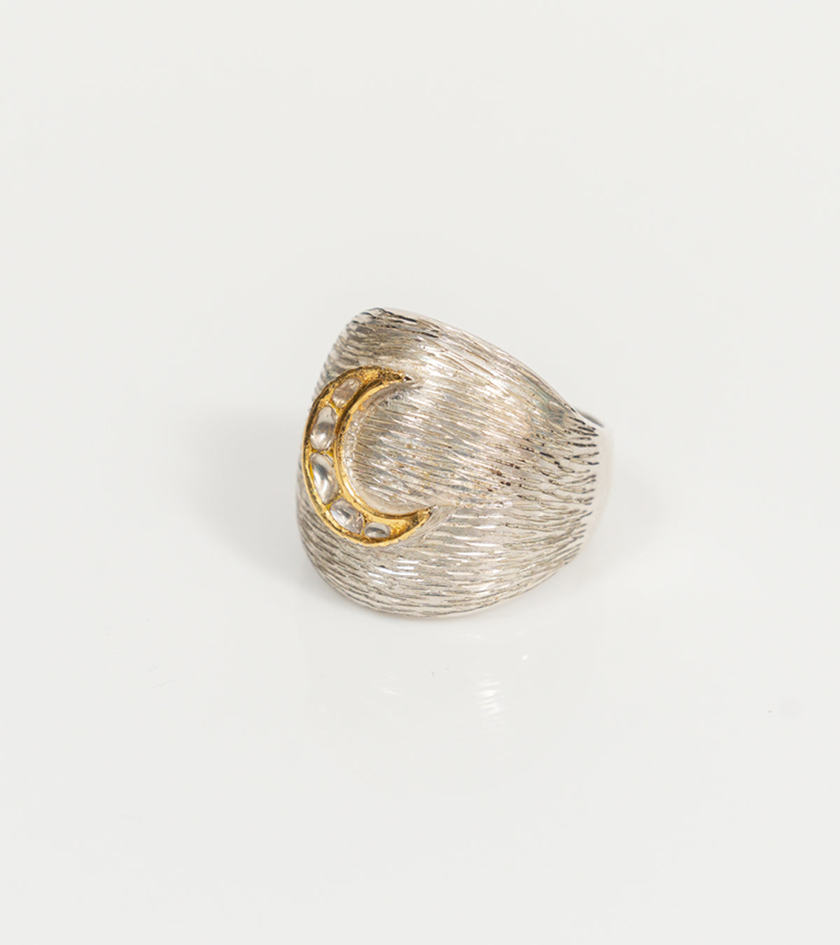 Eli Polki Diamond Ring worn on the hand, showing its bold chunky design