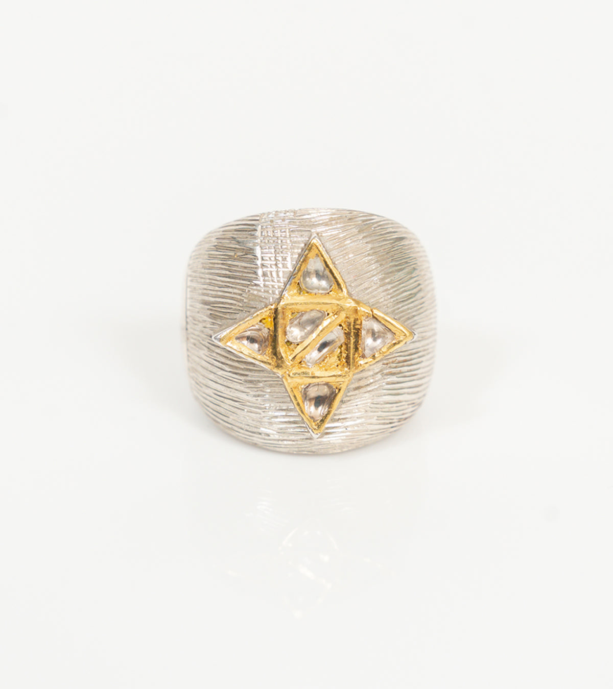 Joy Ring, UNCUT's signature design with natural Polki diamonds set in 22K Kundan gold