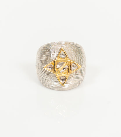 Joy Ring, UNCUT's signature design with natural Polki diamonds set in 22K Kundan gold