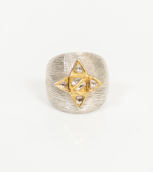 Joy Ring, UNCUT's signature design with natural Polki diamonds set in 22K Kundan gold