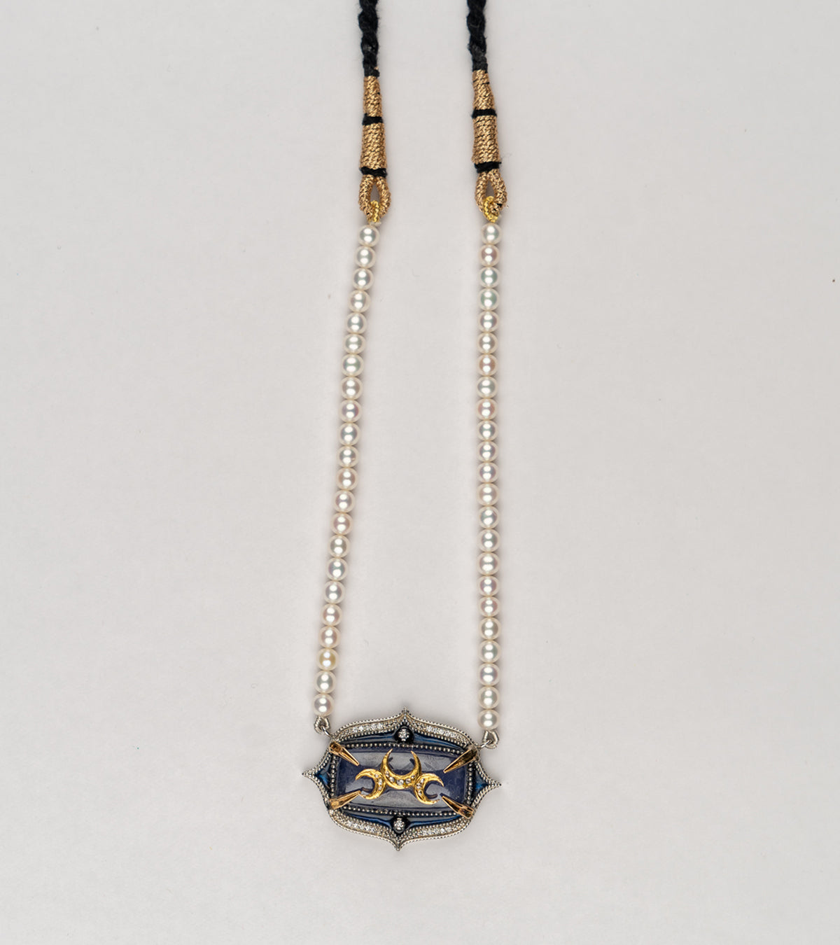 Detail of the crafted pearls strung along the Samarkand Necklace