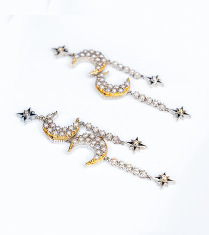 Detail of the delicate Japanese pearls on the Sana Earrings' danglers