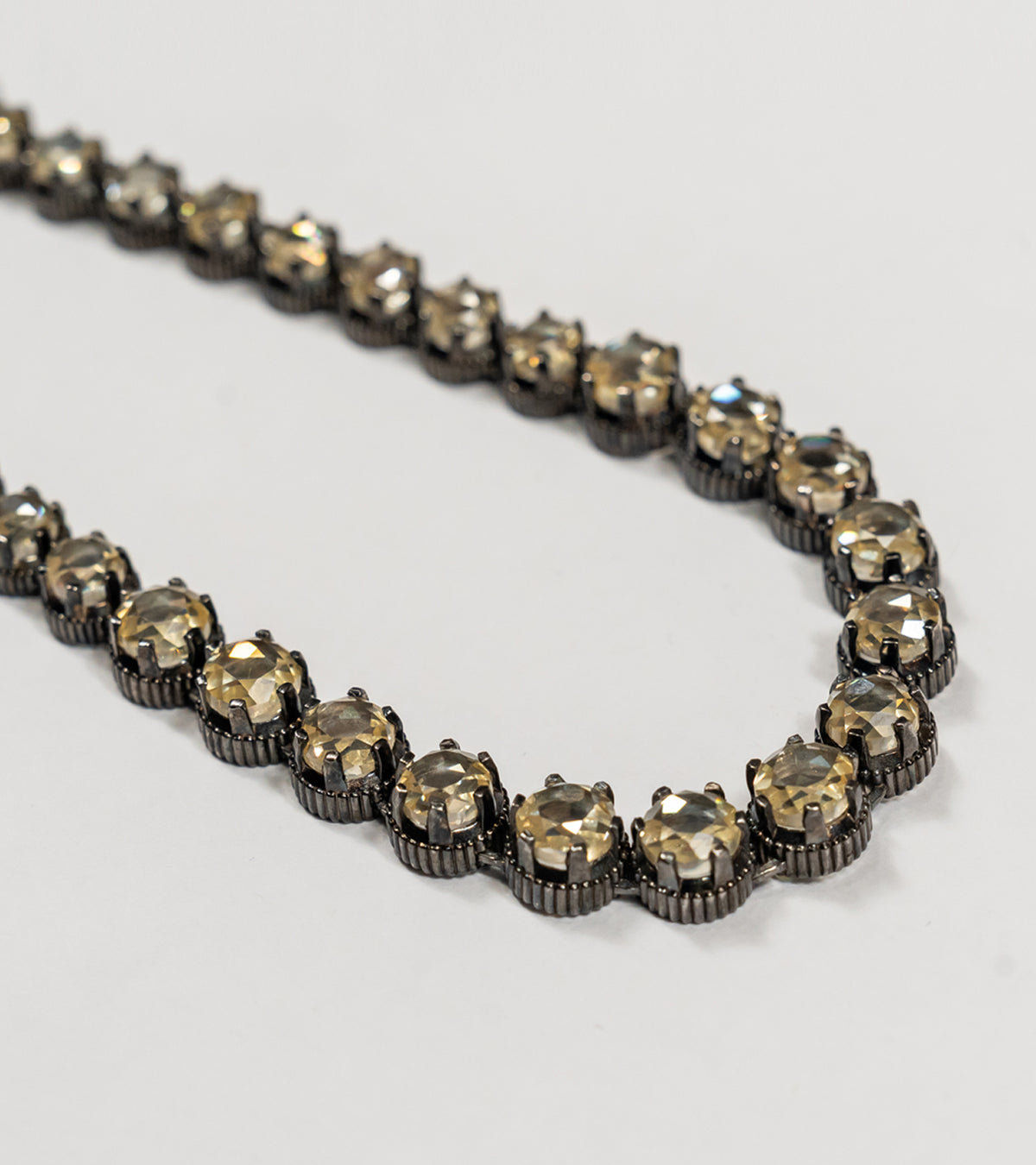 Swati Necklace tennis-style necklace of faceted citrine stones set in sterling silver, from the Shashikala collection by UBAA