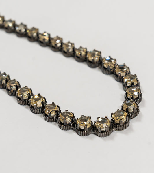 Swati Necklace tennis-style necklace of faceted citrine stones set in sterling silver, from the Shashikala collection by UBAA